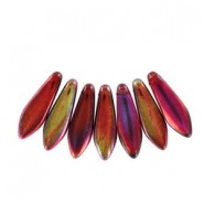 Czech Glass Daggers beads 5x16mm Crystal magic wine 00030-95200